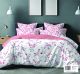 KITEX - King Size White with Peach Small Flower Floral Printed Design Bedsheet RLX90 - 4065 A