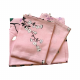 Kitex- Dual Single Bedsheet With Two Pillow cover - Peach With White Flower