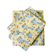 Kitex- Dual Single Bedsheet With Two Pillow cover - Yellow With Skyblue Flower