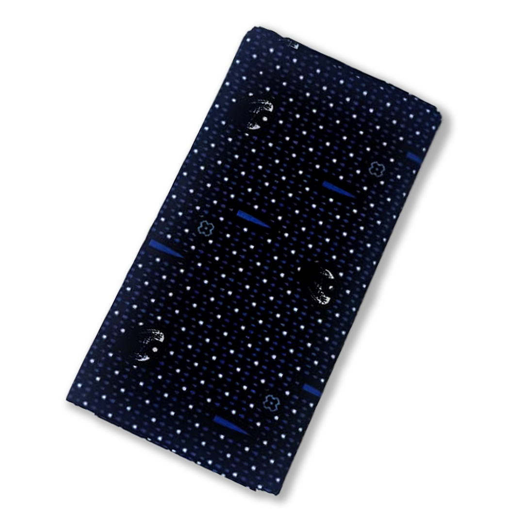 100% Cotton Printed Unstitched Medium Lungi For Men - Blue Colour