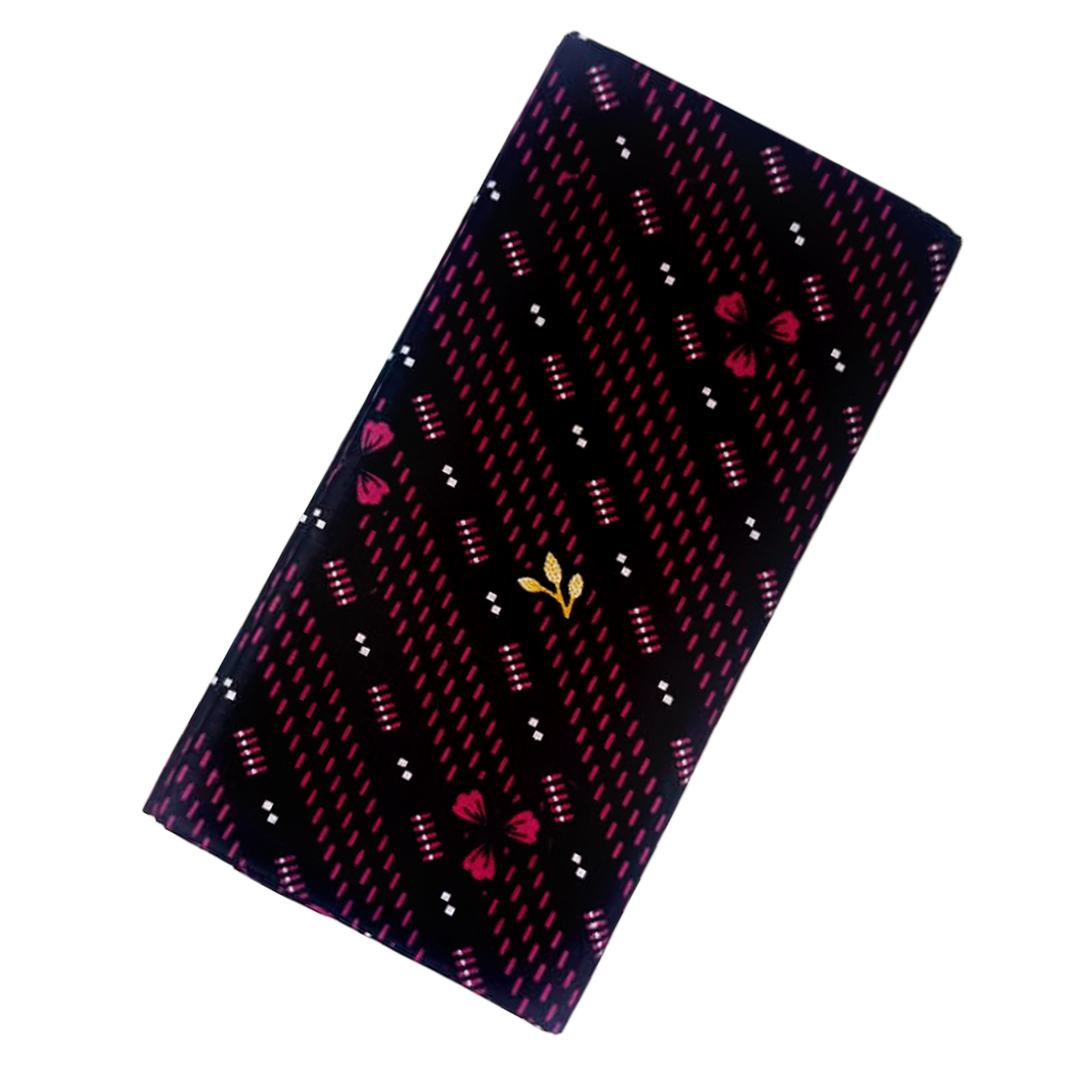 100% Cotton Printed Unstitched Medium Lungi For Men - Pink Colour