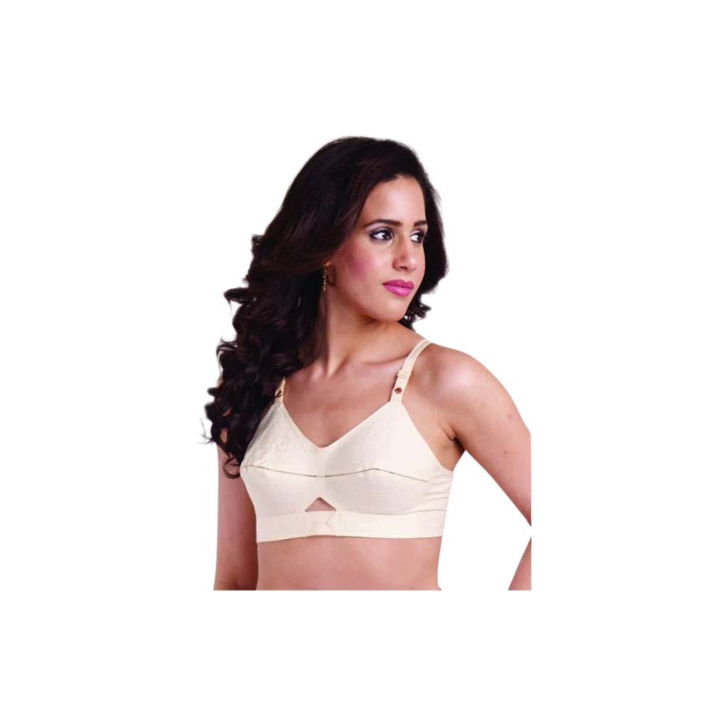 Women's Single Layered | Full Coverage | Non Wired | Non Padded | 100% Woven Cotton Everyday Bra - Princy SSU(Pack of 3)
