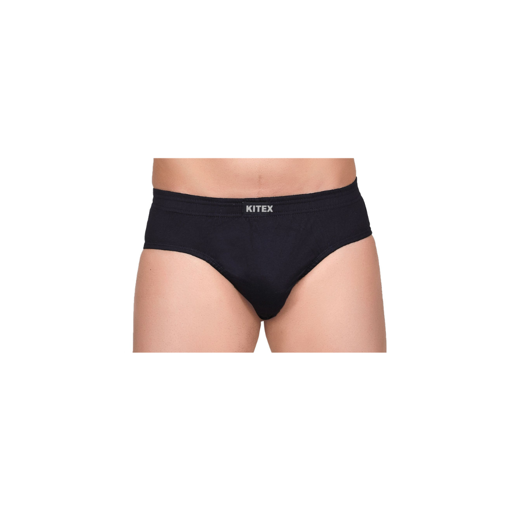 100% Cotton Men's Brief | Multi Colour | Inner Elastic | Regular Plus (Pack of 3)