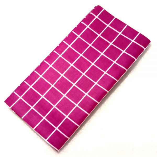 100% Cotton men's unstitched Colour check lungi - Twenty Twenty - Pack Of 1 - Magenta