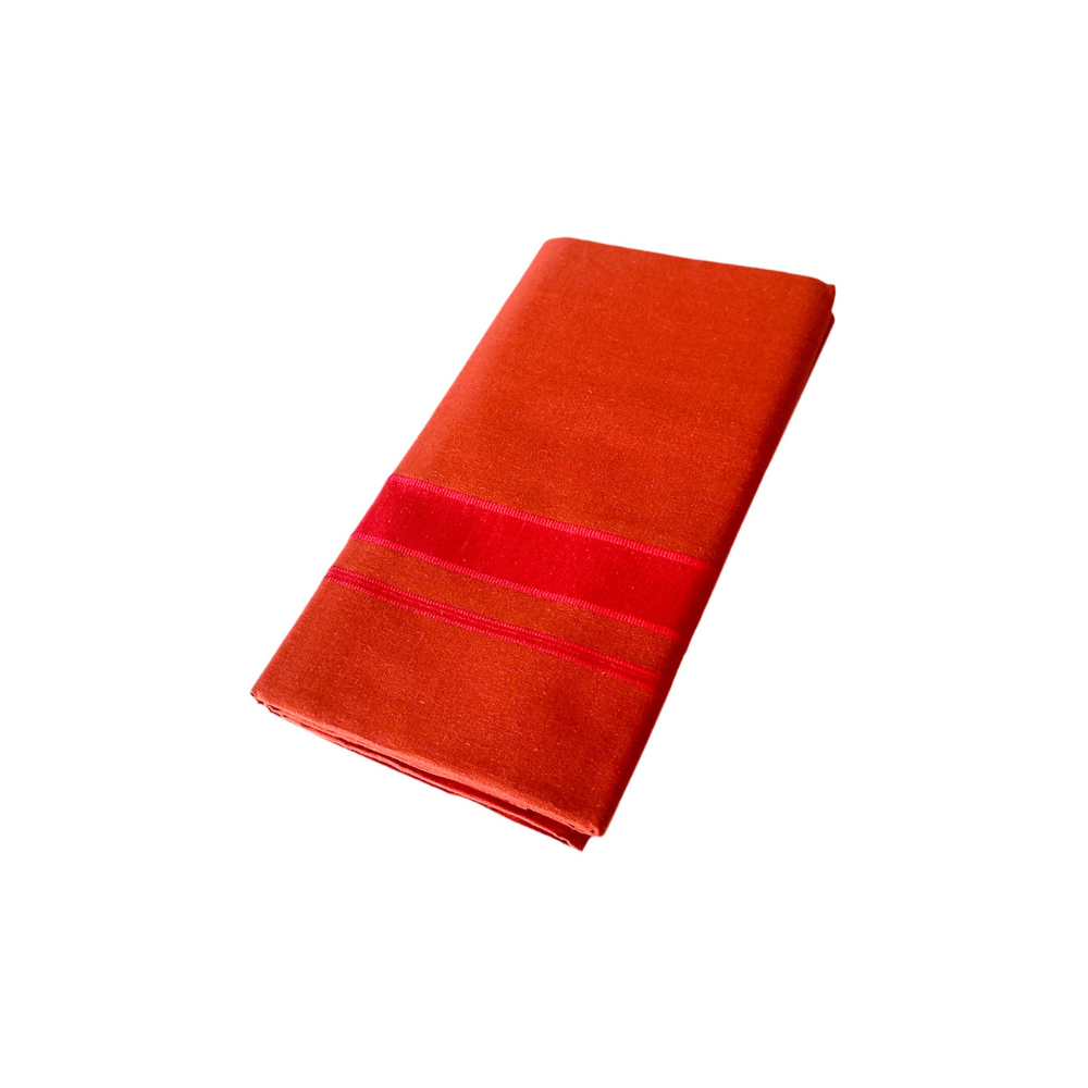 Single Dhoti For Men | 100% Cotton Kavi Dhoti | Regular kavi Dark | Red Colour