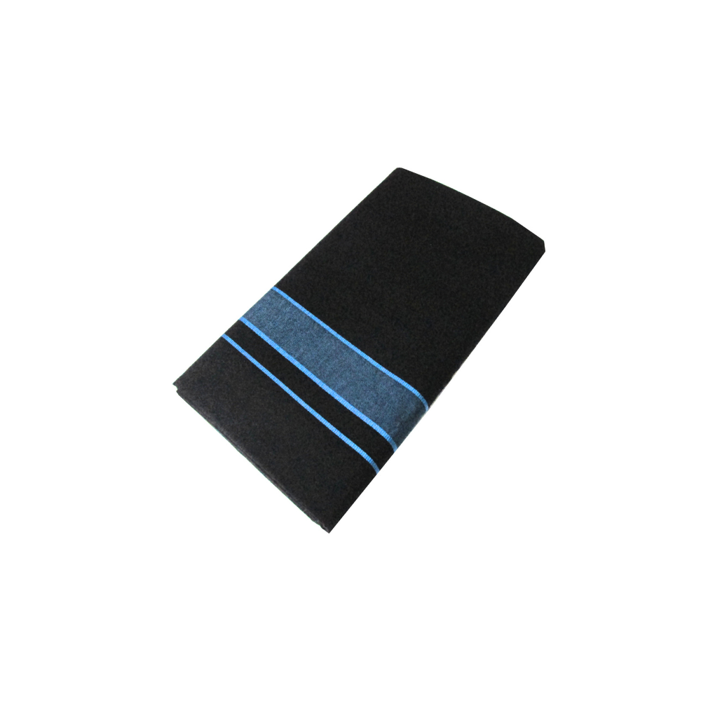 Single Dhoti For Men | 100% Cotton Black Dhoti | Shaparimala Dhoti |Temple Wear Dhoti| Regular Black | Skyblue Colour