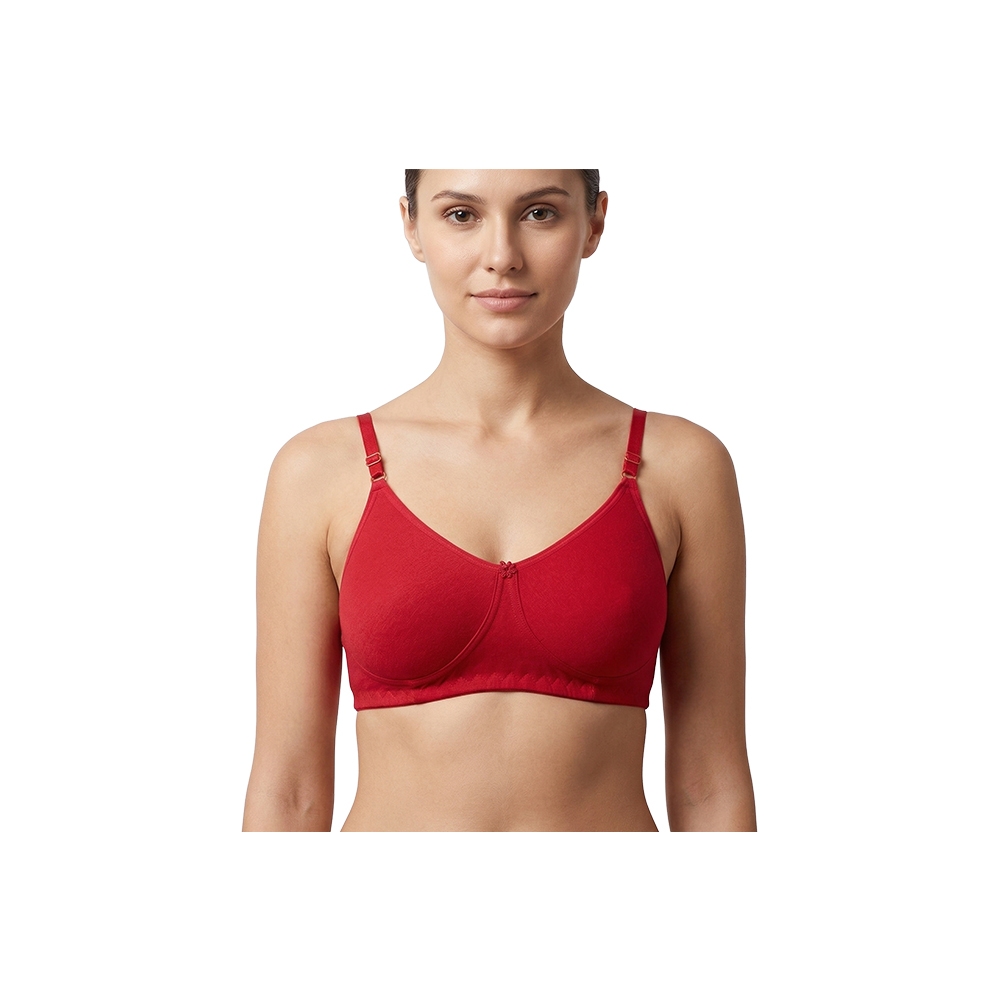Knitted T-Shirt Bra For Women | Red Colour - Dayana