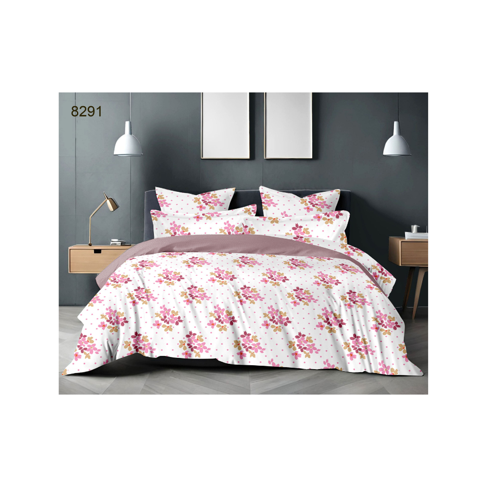 Double Cot Bedsheet with Two Pillow Covers | 100% Cotton | 180 TC | Floral Design | 8291  Sweet Dreams 70