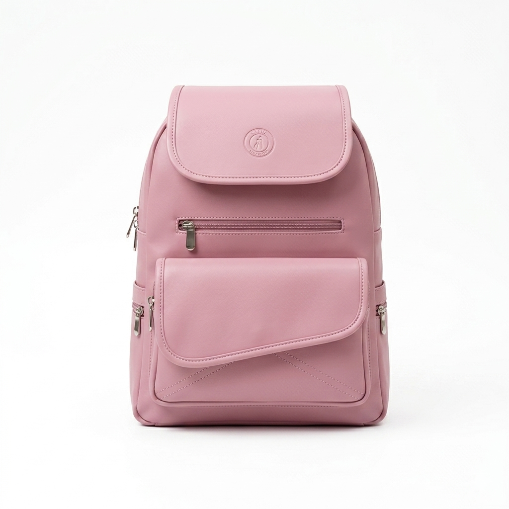 Women's & Girls  Backpack | Multipocket Daypack for Travel, Shopping, Office, Outdoor | Pink colour  |  Pinky