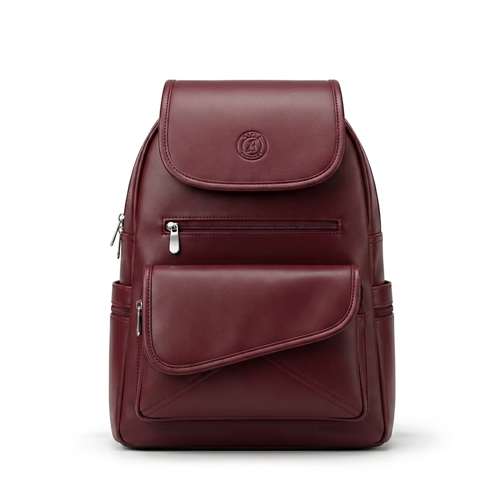 Women's & Girls Back Pack | Multipocket Daypack for Travel, Shopping, Office, Outdoor | Maroon colour | Pinky