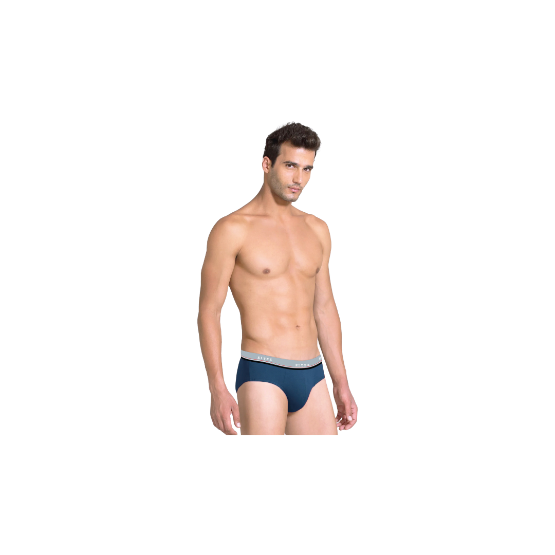 100% Cotton Men's Brief (Pack of 2) | Multi Colour | Outer Elastic | Nexo