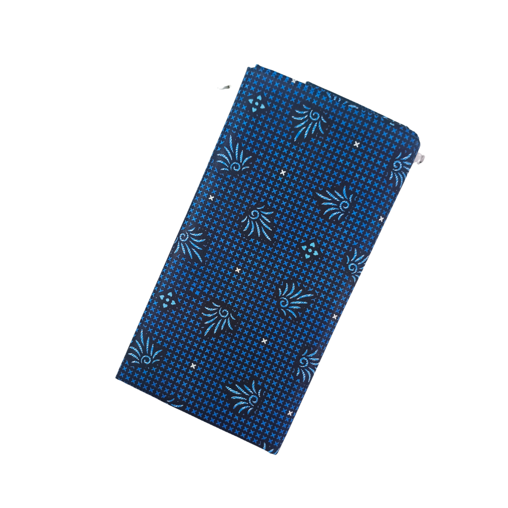 100% Cotton Printed Unstitched Economy Lungi for Men - Blue | Comfortable Traditional Wear