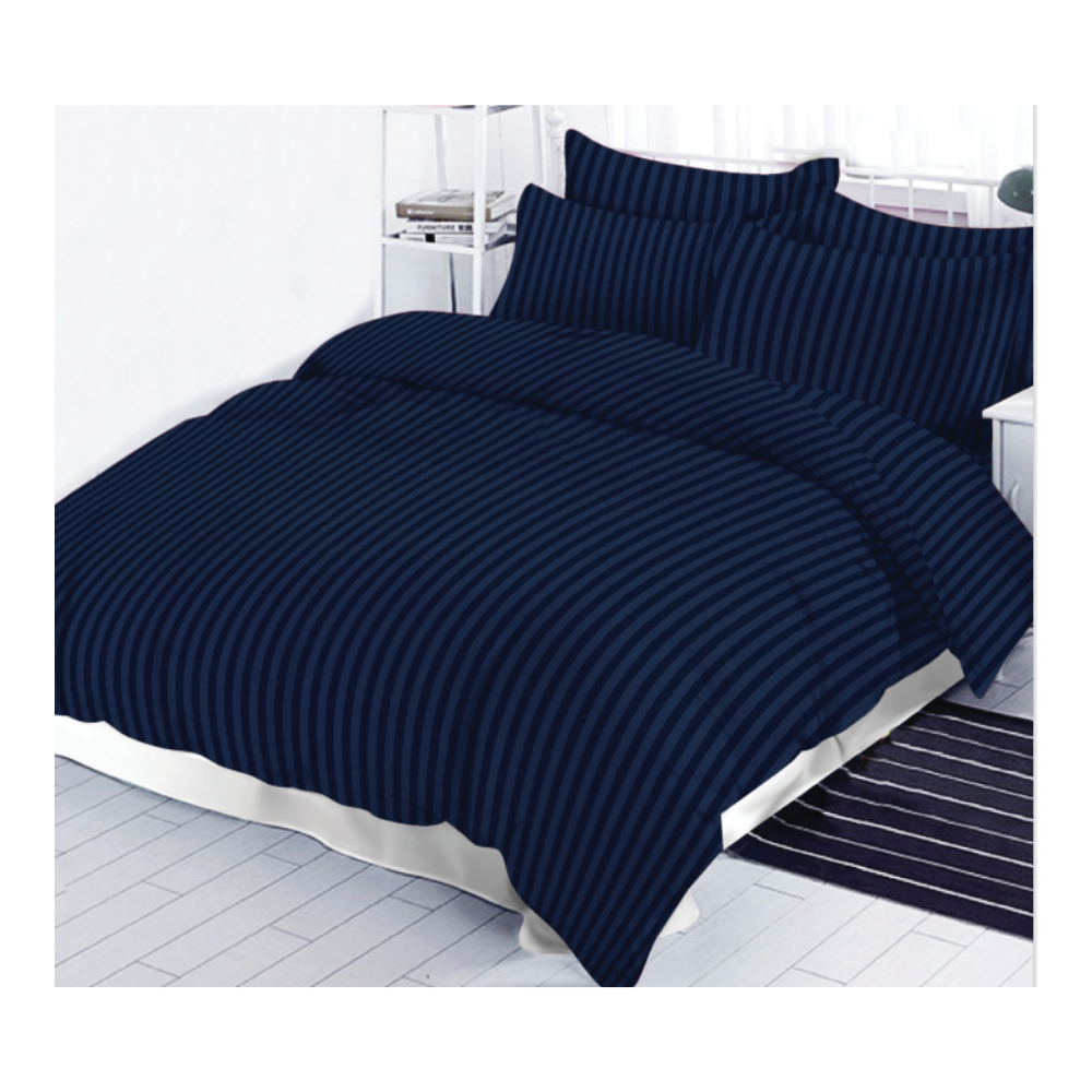 Satin Bedsheet for King Size Bed with 2 Pillow Covers | 100% Cotton | 320 TC | Cotton Feel Soft Fabric | Harvest Dreams | Dark Blue
