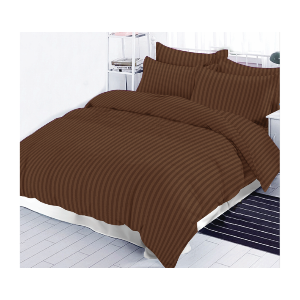Satin Bedsheet for King Size Bed with 2 Pillow Covers | 100% Cotton | 320 TC | Cotton Feel Soft Fabric | Harvest Dreams | Dark Brown