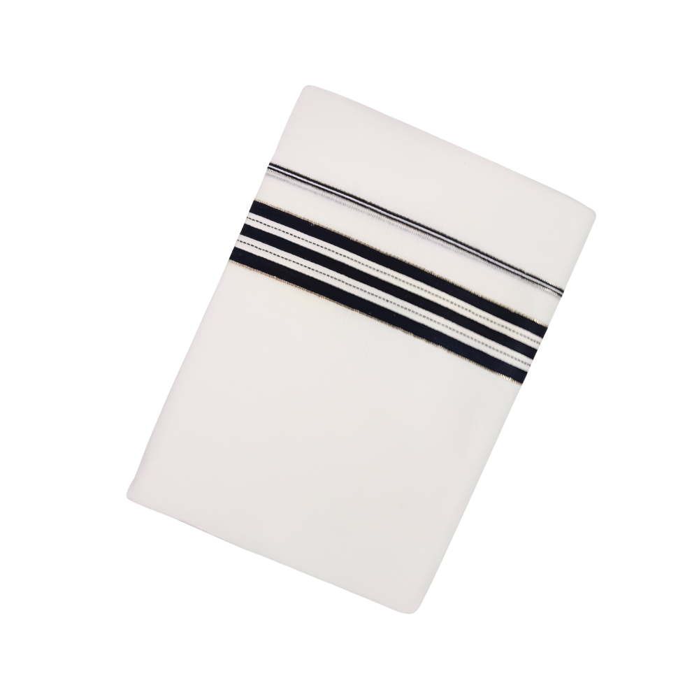 100% Cotton White Double Dhoti with Black & White Colour Border | Samrat Plus Premium Traditional Men's Dhoti | SP031