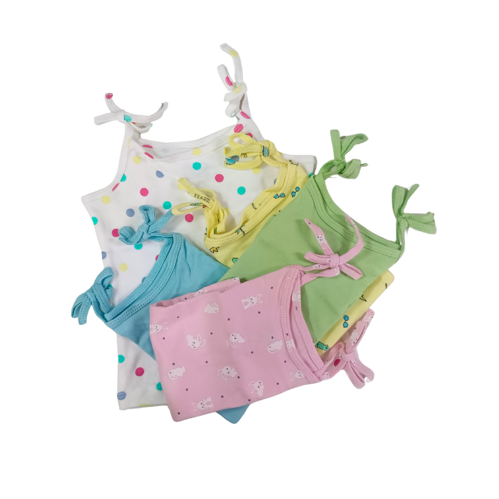 Jabala – Pack of 5 | 100% Cotton | Stylish & Comfortable Jabala | For New born Boys & Girls | Sleeveless|  Shoulder Open
