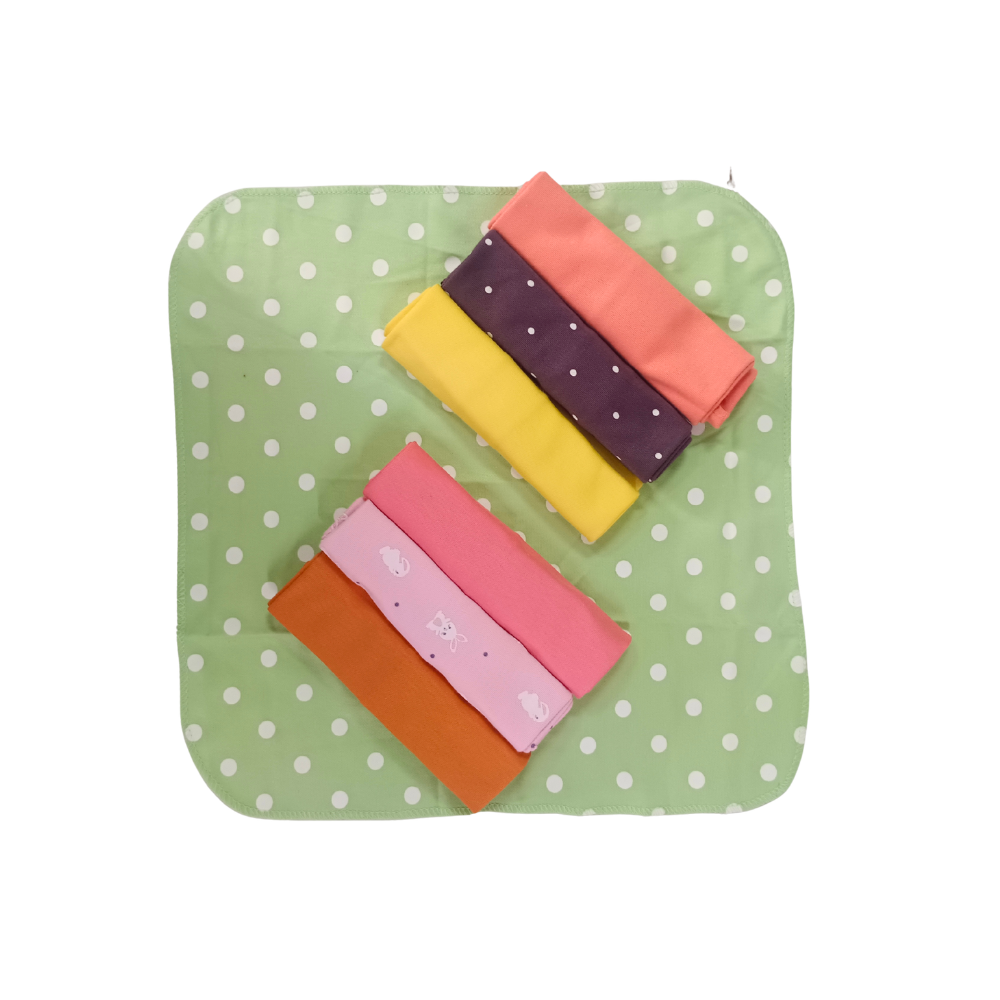 Face Towel | Handkerchief | Rumal | Pack of 7 | 30 X 30 cm | 100% Cotton | Multi Colour | 01