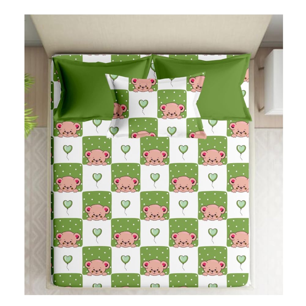 100% Cotton Single Bedsheet | Dark Peach Teddy | Polo P438 | 1 Pillow Cover