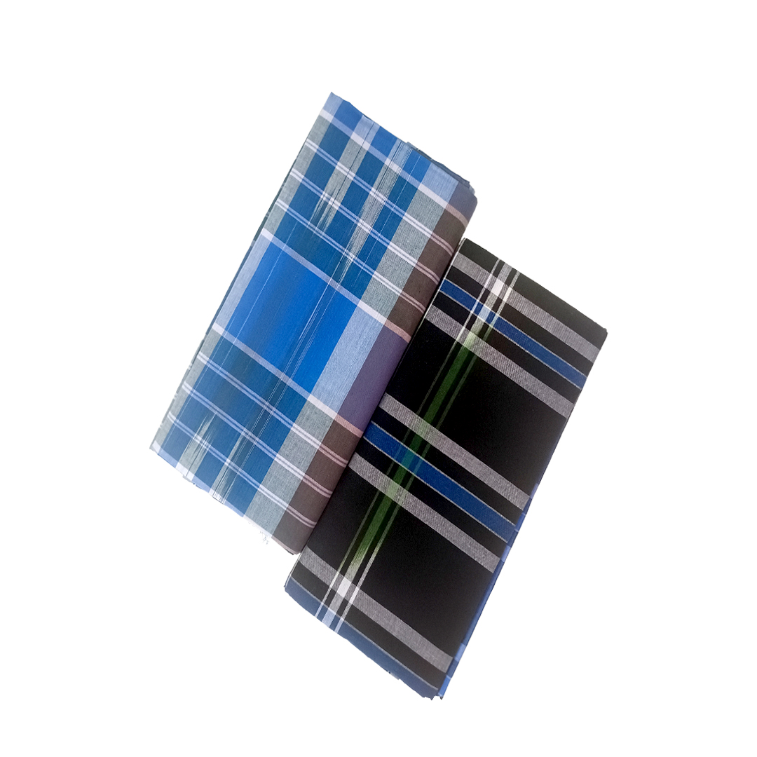 100% Cotton Medium Kaily | Wide Check Lungi For Men | Pack of 2 | Assorted Colour