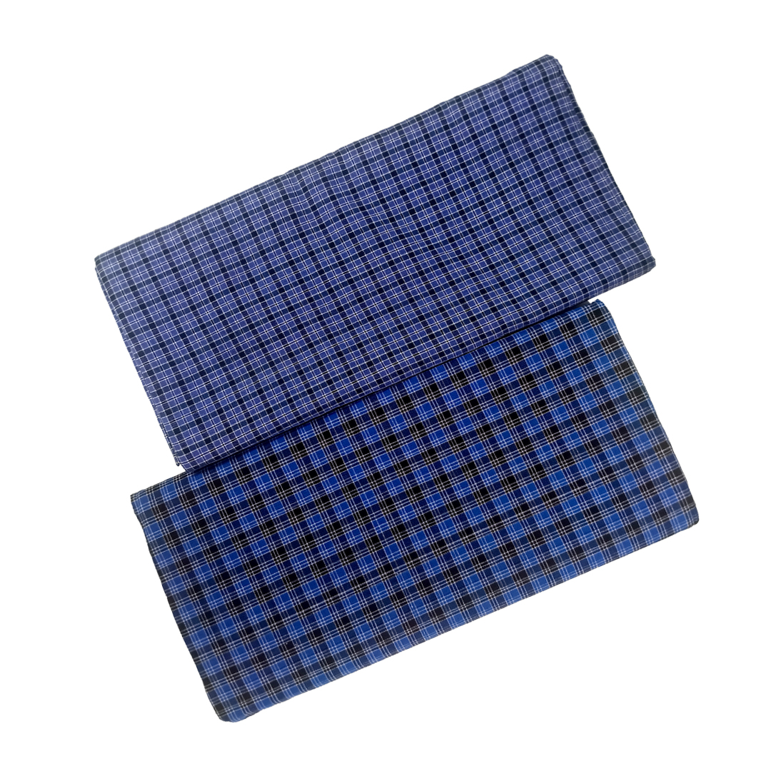 100% cotton Medium Kaily | Small Check Check Lungi For Men | Pack of 2 | Assorted Colour