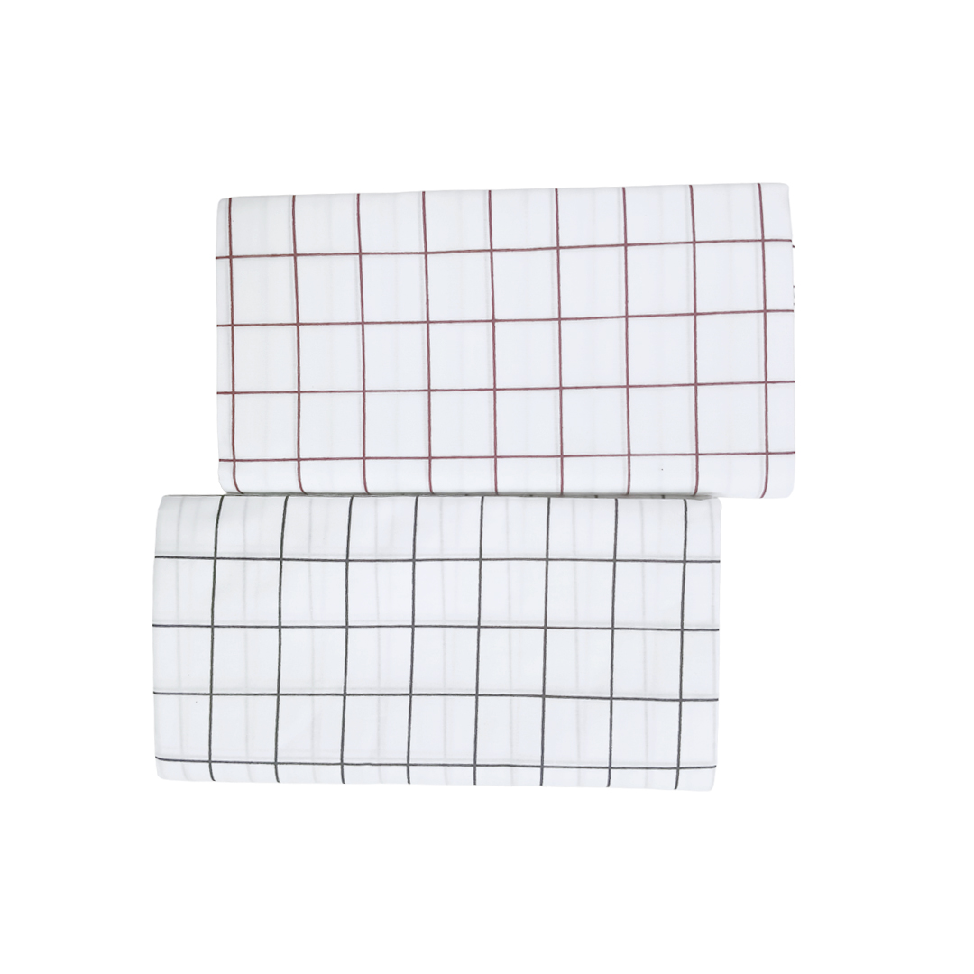 100% Cotton men's unstitched white check lungi - supreme white check - Pack Of 2 - Black & Red