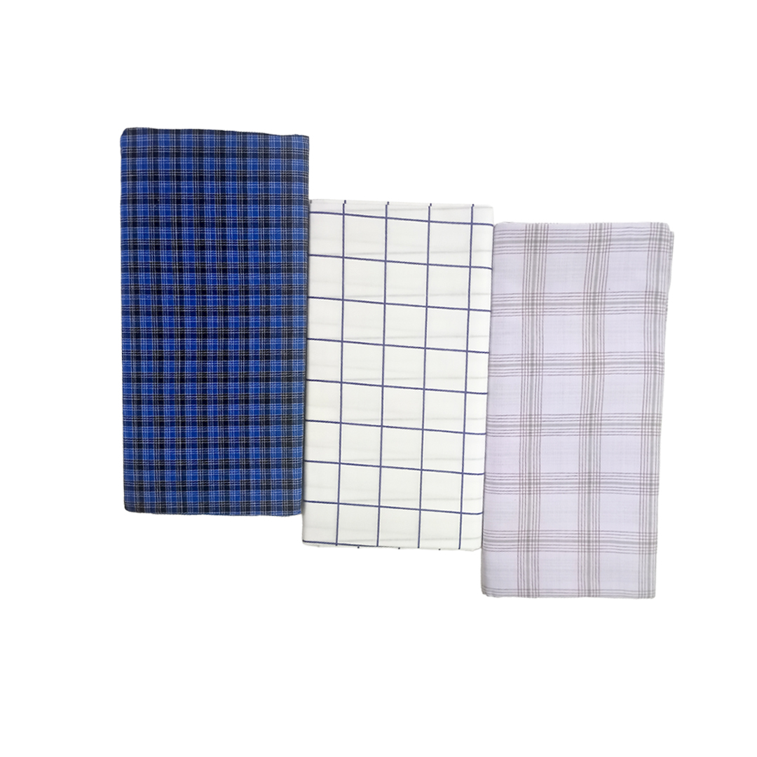 100% cotton Check Lungi Combo | Medium Kaily White , Medium Kaily Colour & Supreme White Check |Assorted Colour | Pack of 3