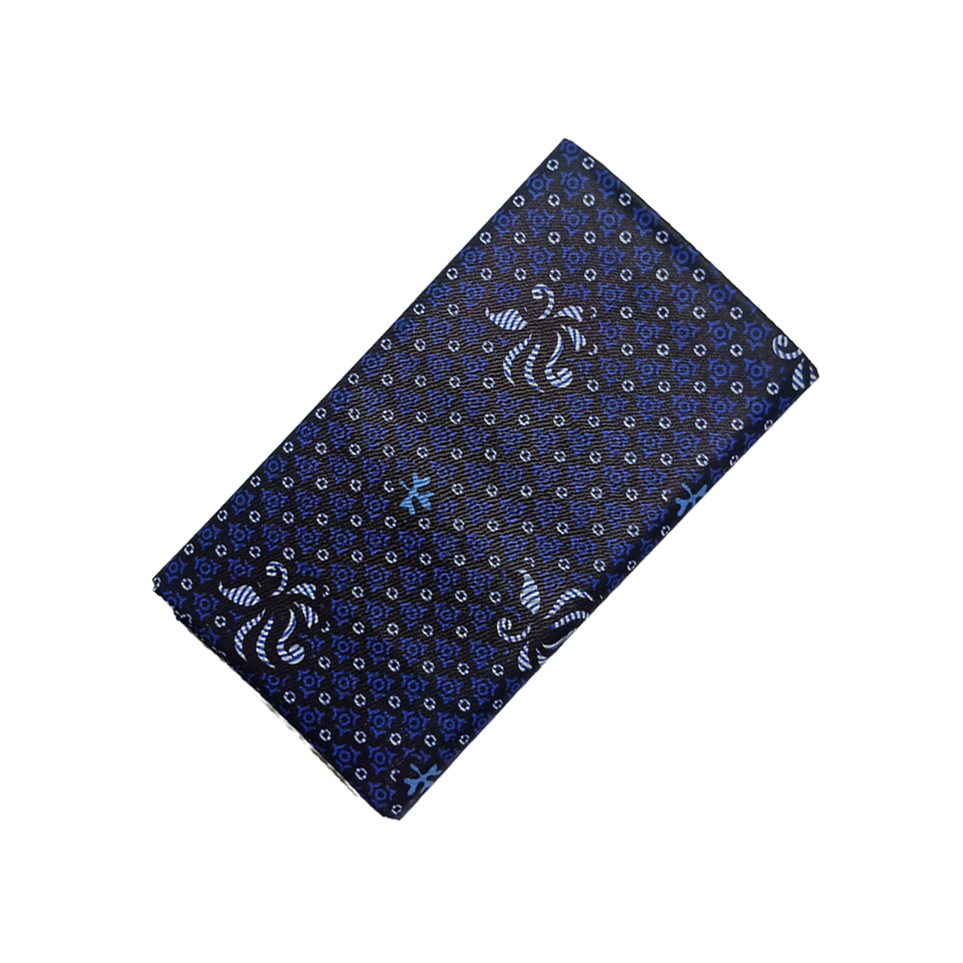 100% Cotton Unstitched Printed Lungi For Men | Royal Crown - Blue | Comfortable Traditional Wear