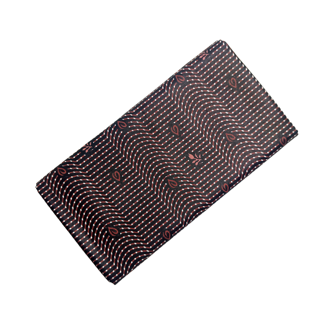 100% Cotton Unstitched Printed Lungi For Men | Royal Crown - Brown | Comfortable Traditional Wear